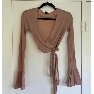UO dusty rose wrap top